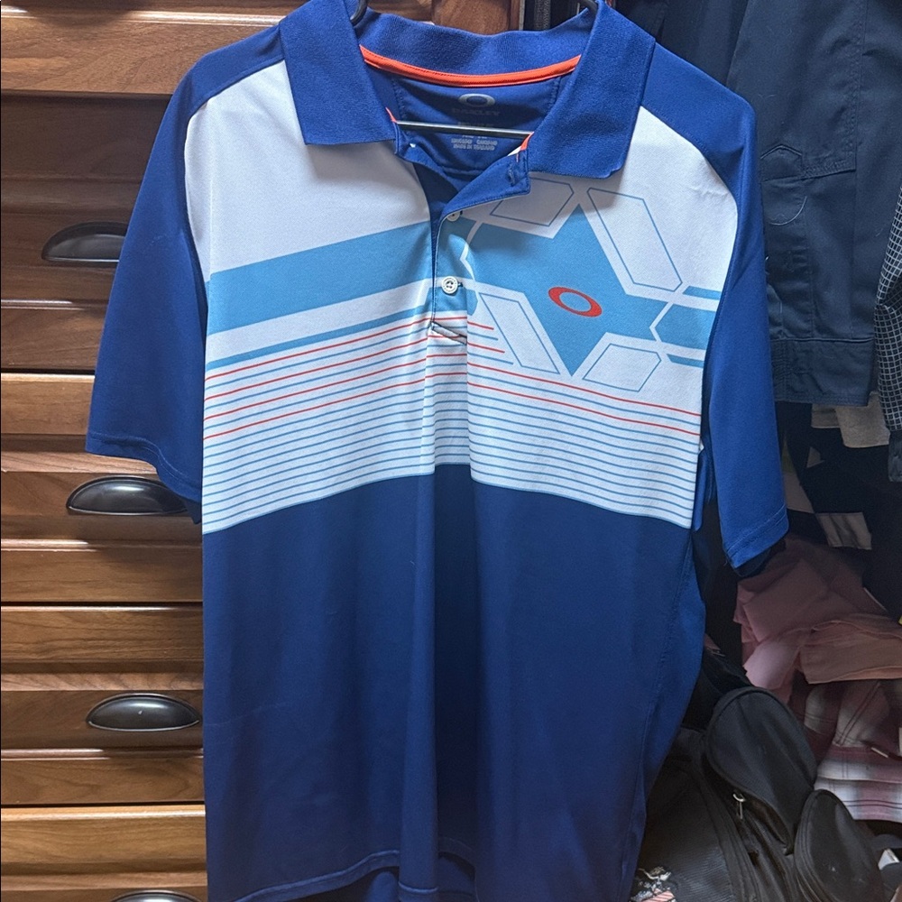 Oakley Blue and Orange Polo Shirt